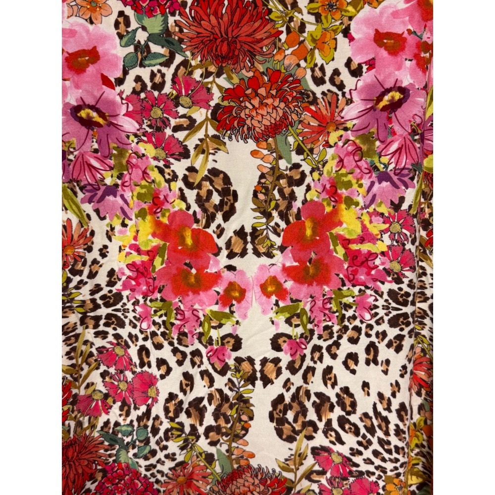 Johnny Was Wild Garden Short Sleeve Bamboo Viscose Top T15122-4 Size Med Leopard - Picture 6 of 7